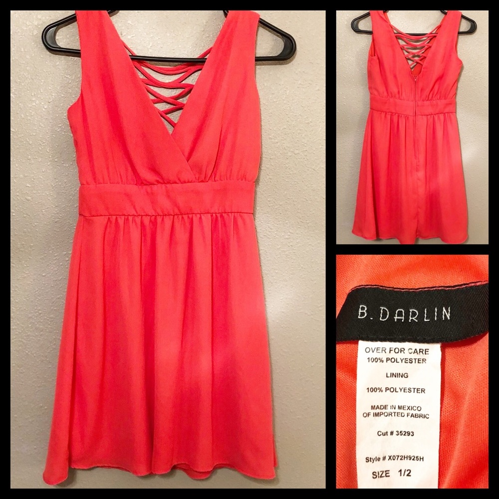 B DARLIN l coral dress size 1/2